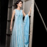 Blue Sleeveless Chiffon Dress | Mahnoush Summer Collection 2011