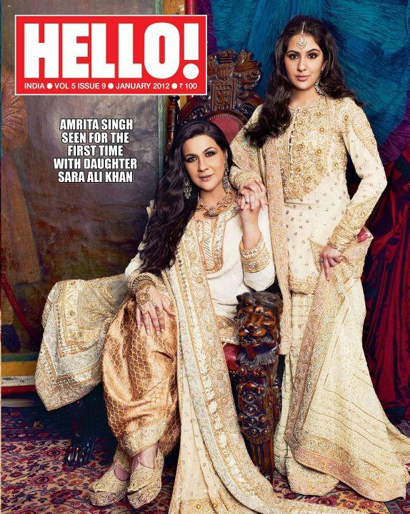 Amrita Singh and Sara Ali Khan In Abu Jani nd Sandeep Khosla | Hello Magazine