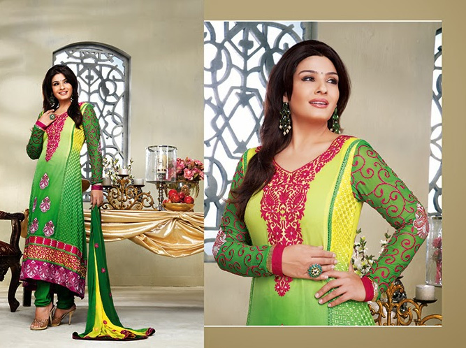 Ravina Tandon In Designer Churidar Salwar Kameez 3A