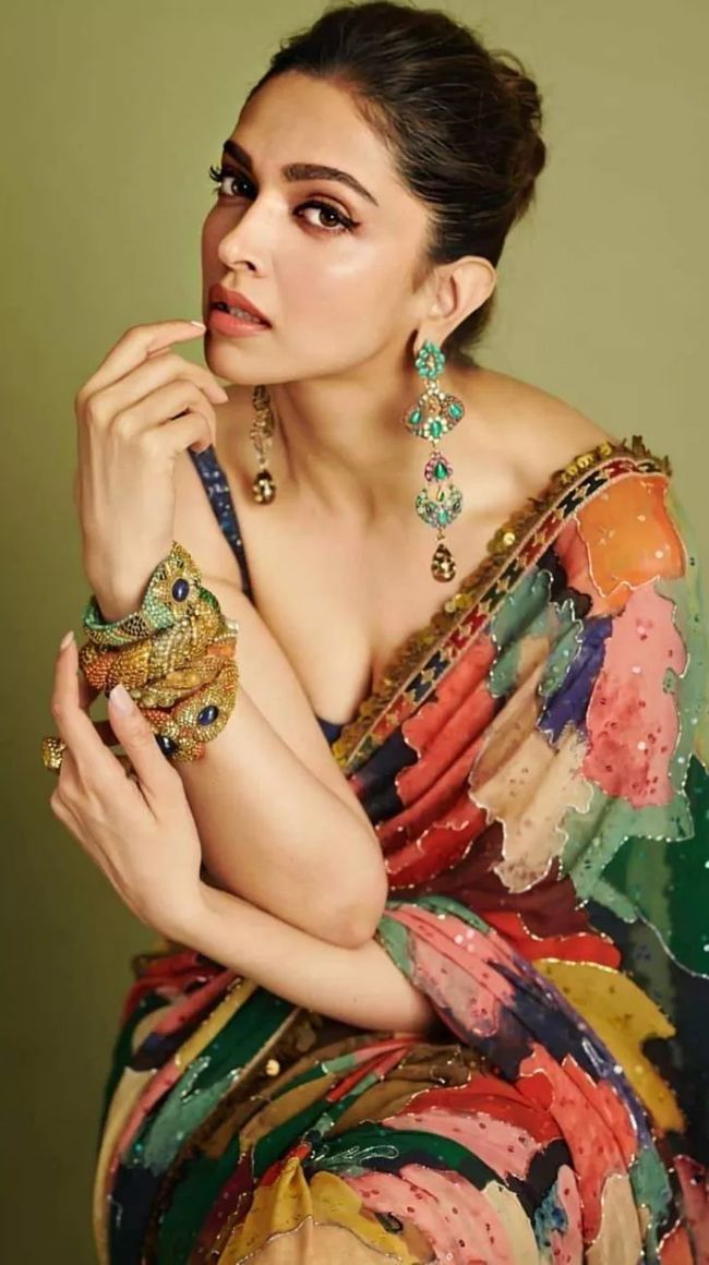 Deepika Padukone Multicolor Saree | TheIndianFab
